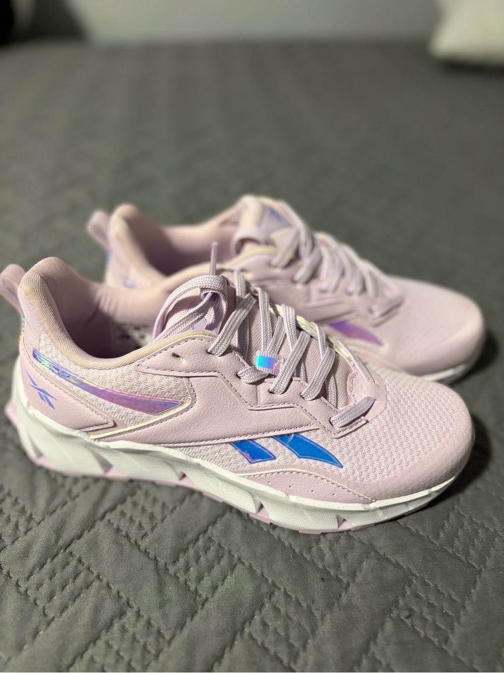 Reebok Kids' Light Pink Sneakers with Iridescent Accents